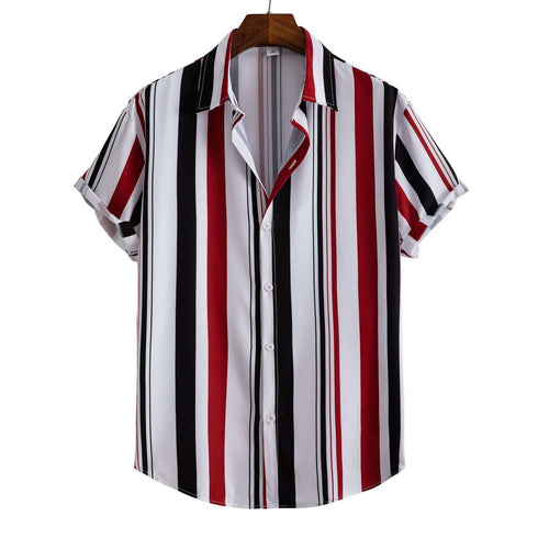 Striped Shirt Men's Casual  Digital Printing